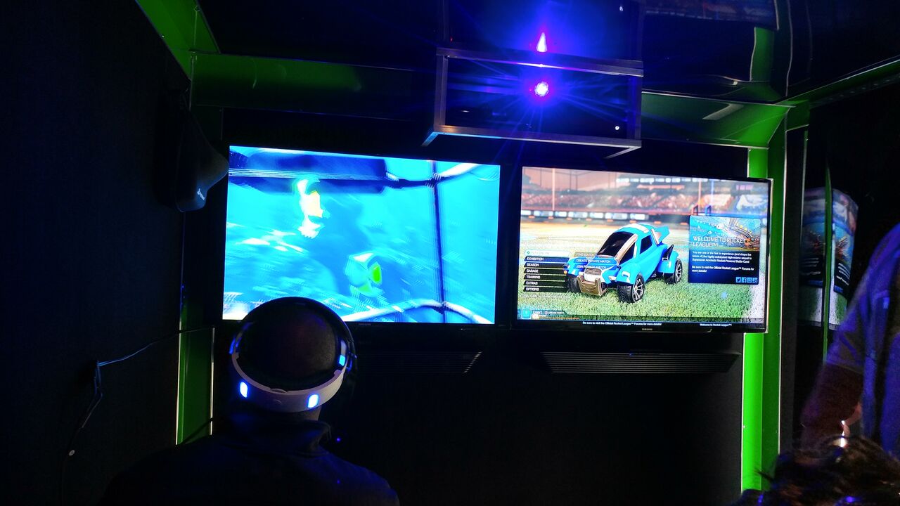 Virtual reality gaming in our Calgary Alberta game truck