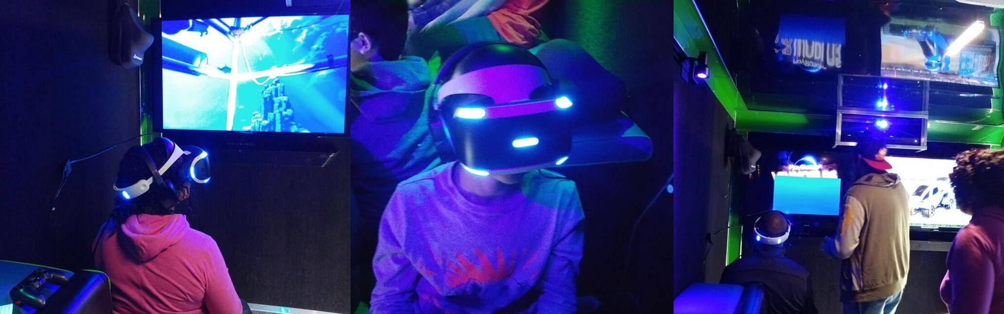 Collage of virtual reality gaming photos - Calgary, Alberta birthday party